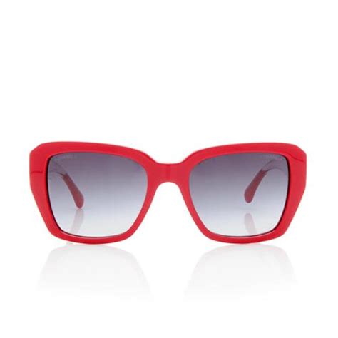 chanel transparent temples sunglasses red